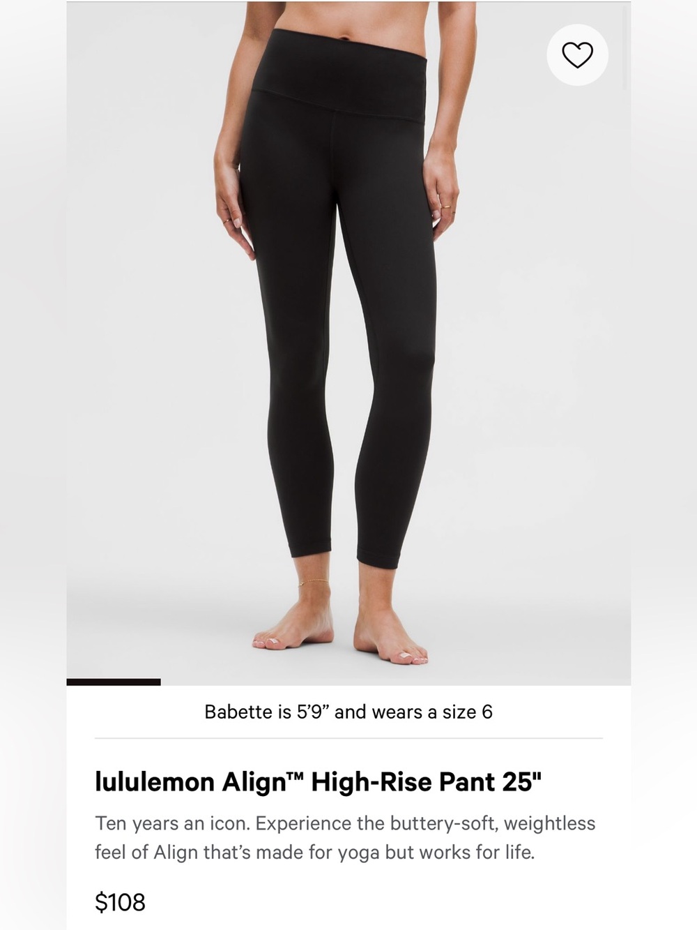 Lululemon Align 25” Leggings Size 4